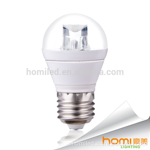 4W Aluminum with white body LED bulb + transparent cover smd2835 IC driver 80lm/w, 2 year warranty LED bulb